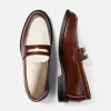 Wilde Chestnut + White Penny Loafer - Men's sold by Duke + Dexter