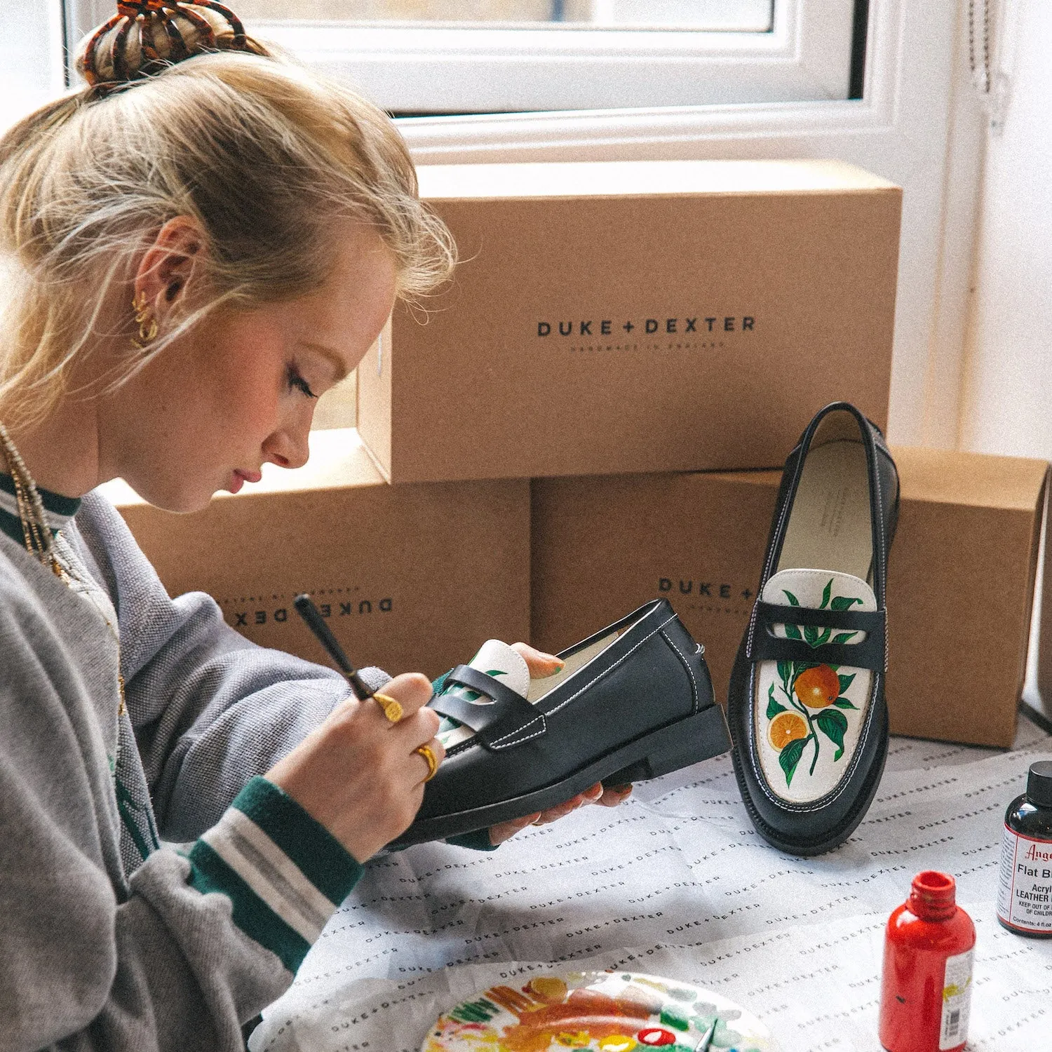 Hand-Painted Bespoke Penny Loafer - Men's sold by Duke + Dexter