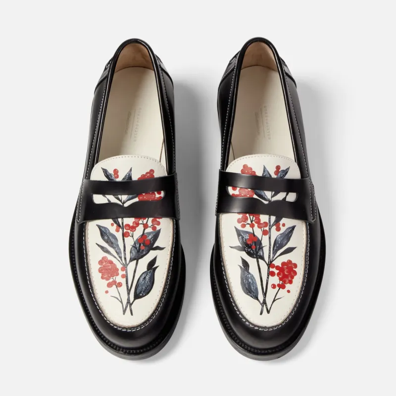 Wilde Hand-Painted Berry Penny Loafer - Men's sold by Duke + Dexter
