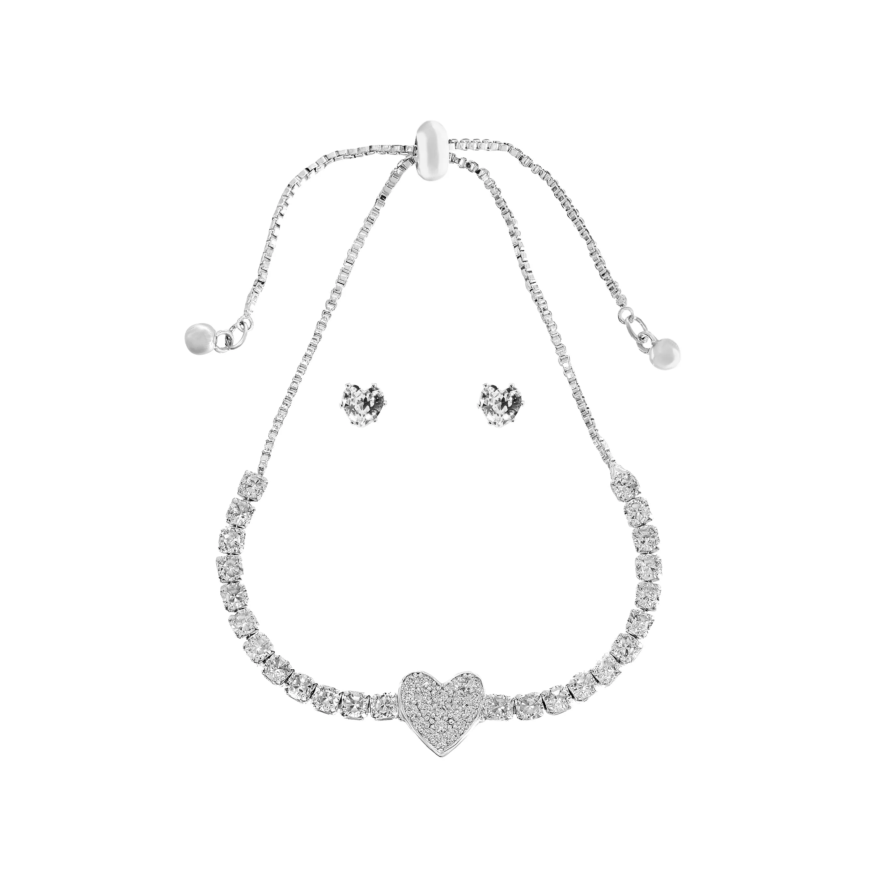 Danecraft Cubic Zirconia Tennis Bracelet & Earrings Set sold by iTouch Wearables