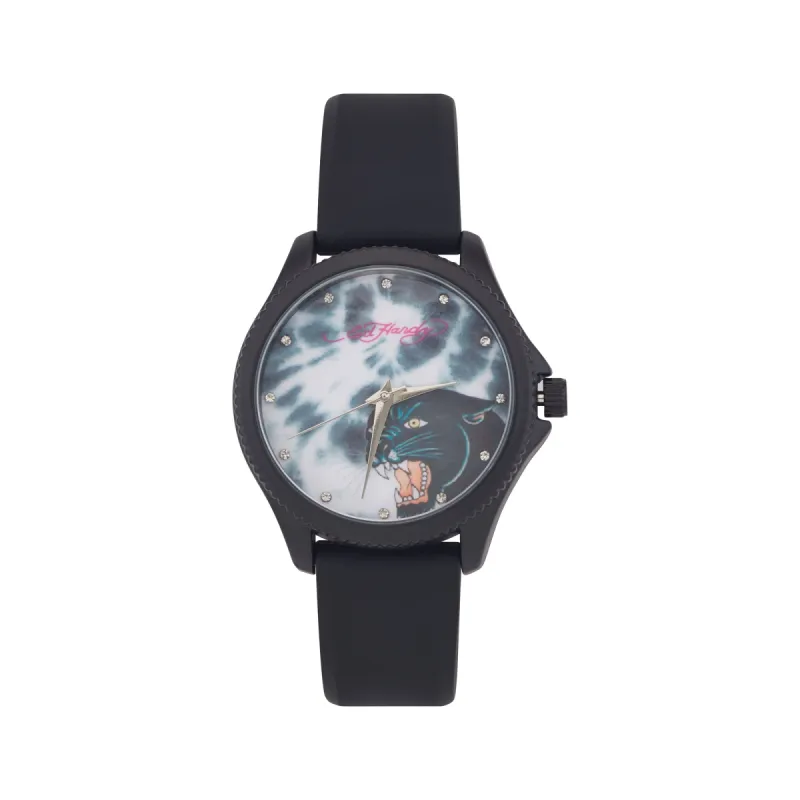Ed Hardy Ladies Rubber Mul(Print)/Black Plain Analog Watch sold by iTouch Wearables