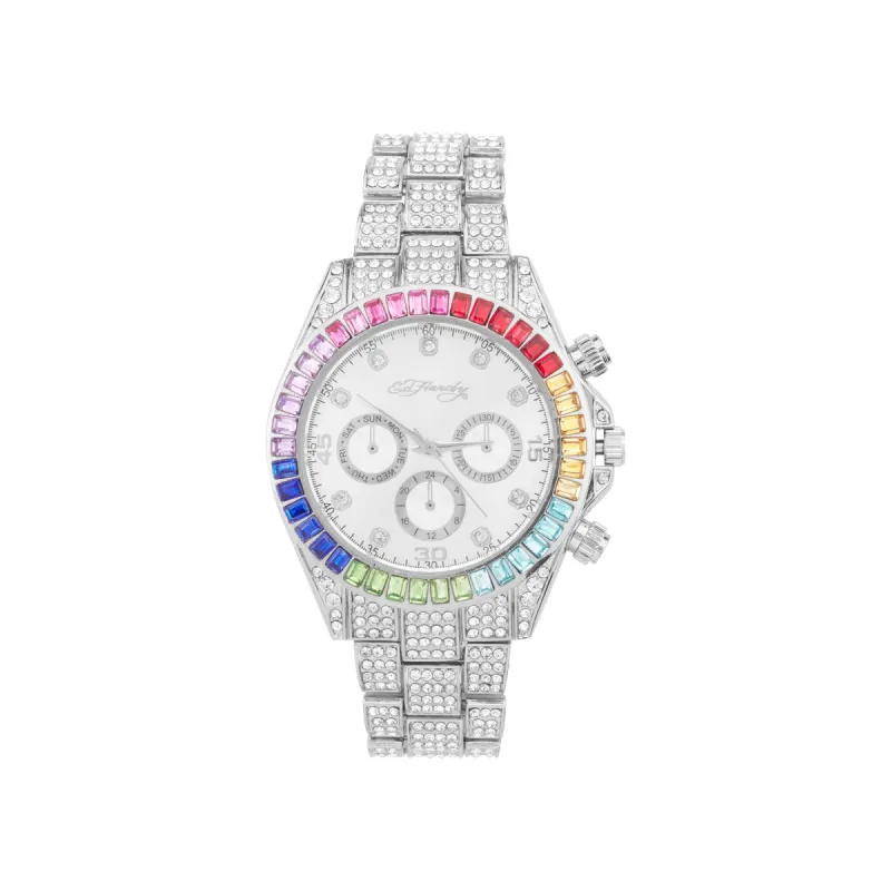 Ed Hardy Ladies Silver/Silver Plain Watch Analog sold by iTouch Wearables