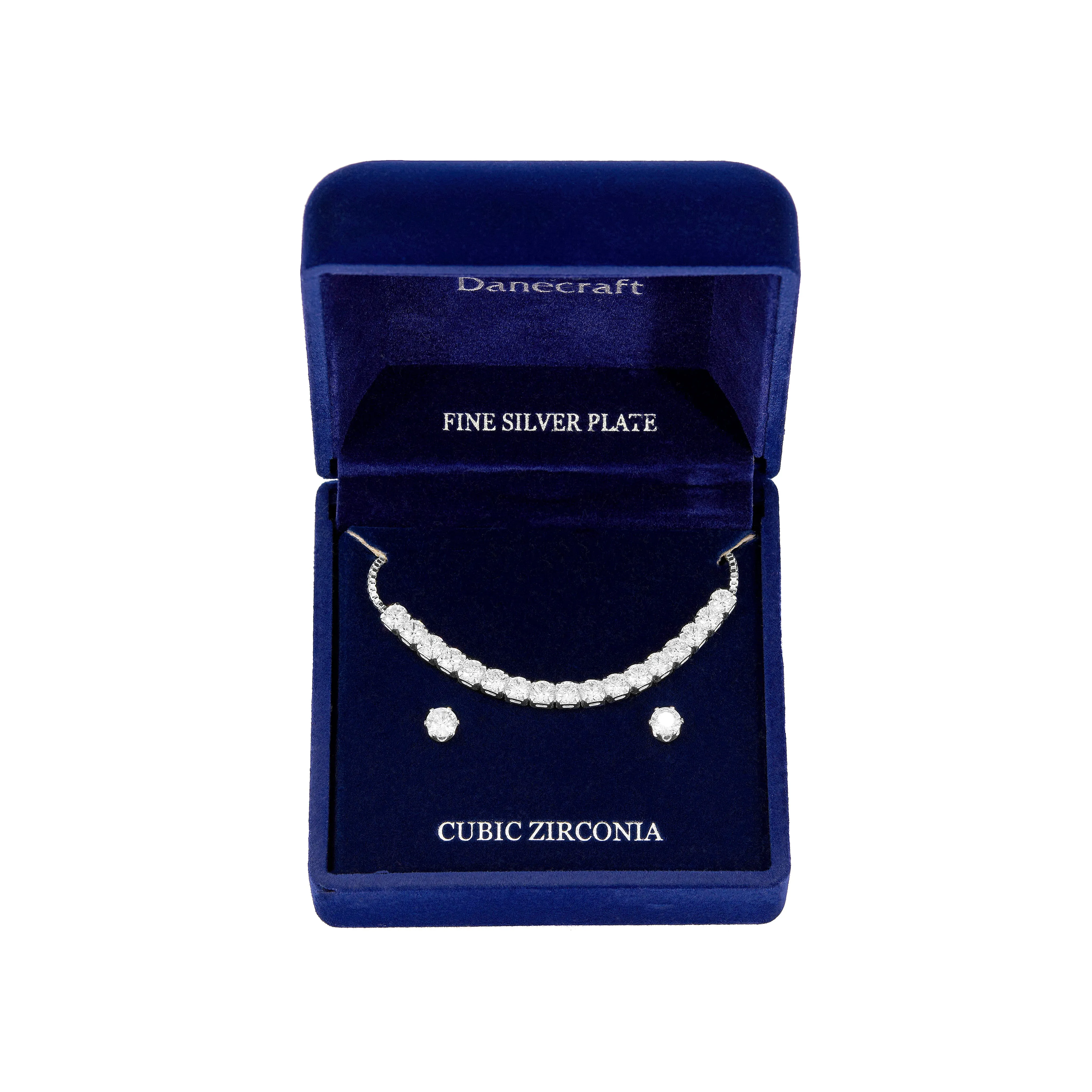 Danecraft Cubic Zirconia Tennis Bracelet & Earrings Set sold by iTouch Wearables product image thumbnail 2