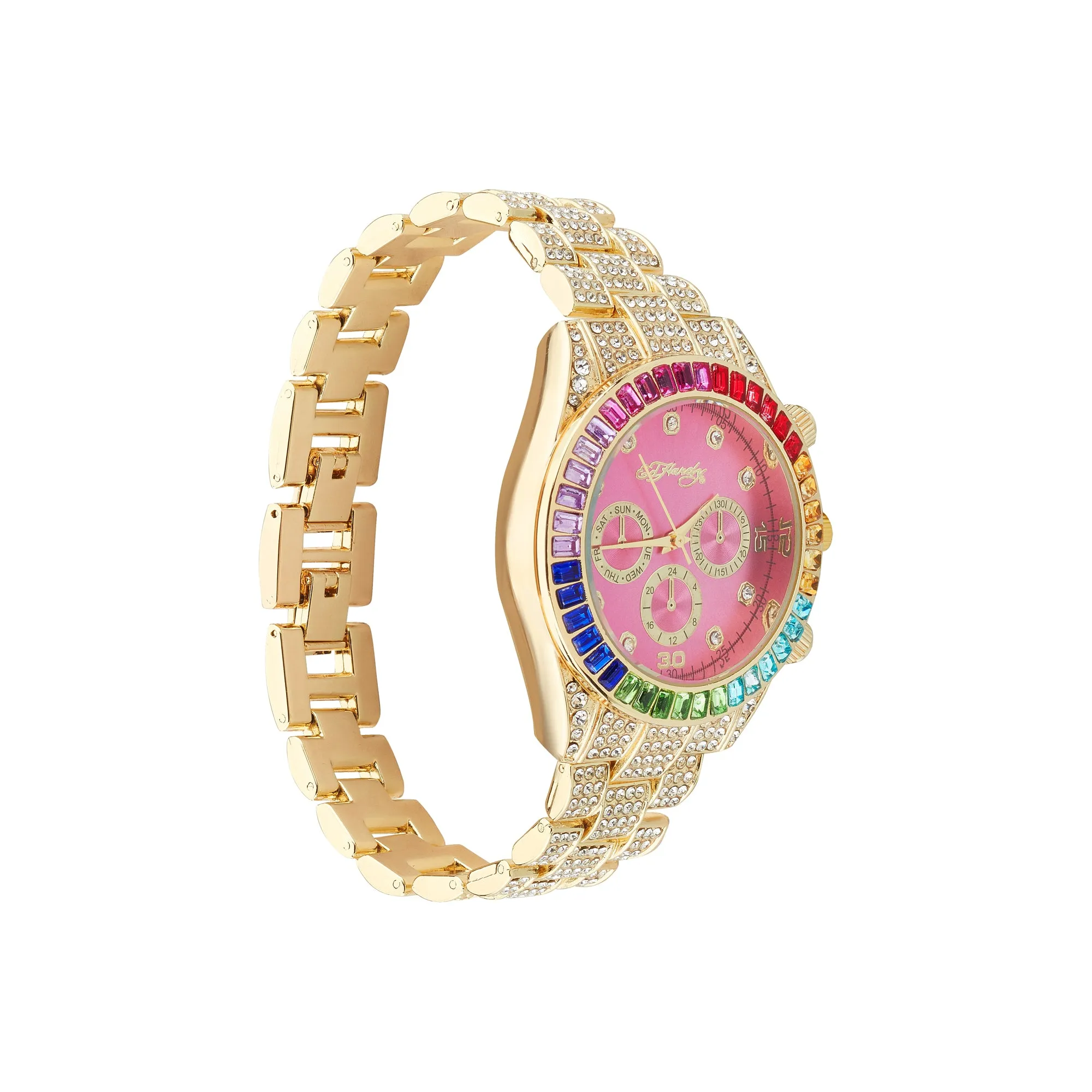 Ed Hardy Ladies Metal Fushia/Gold Plain Analog Watch sold by iTouch Wearables product image thumbnail 2