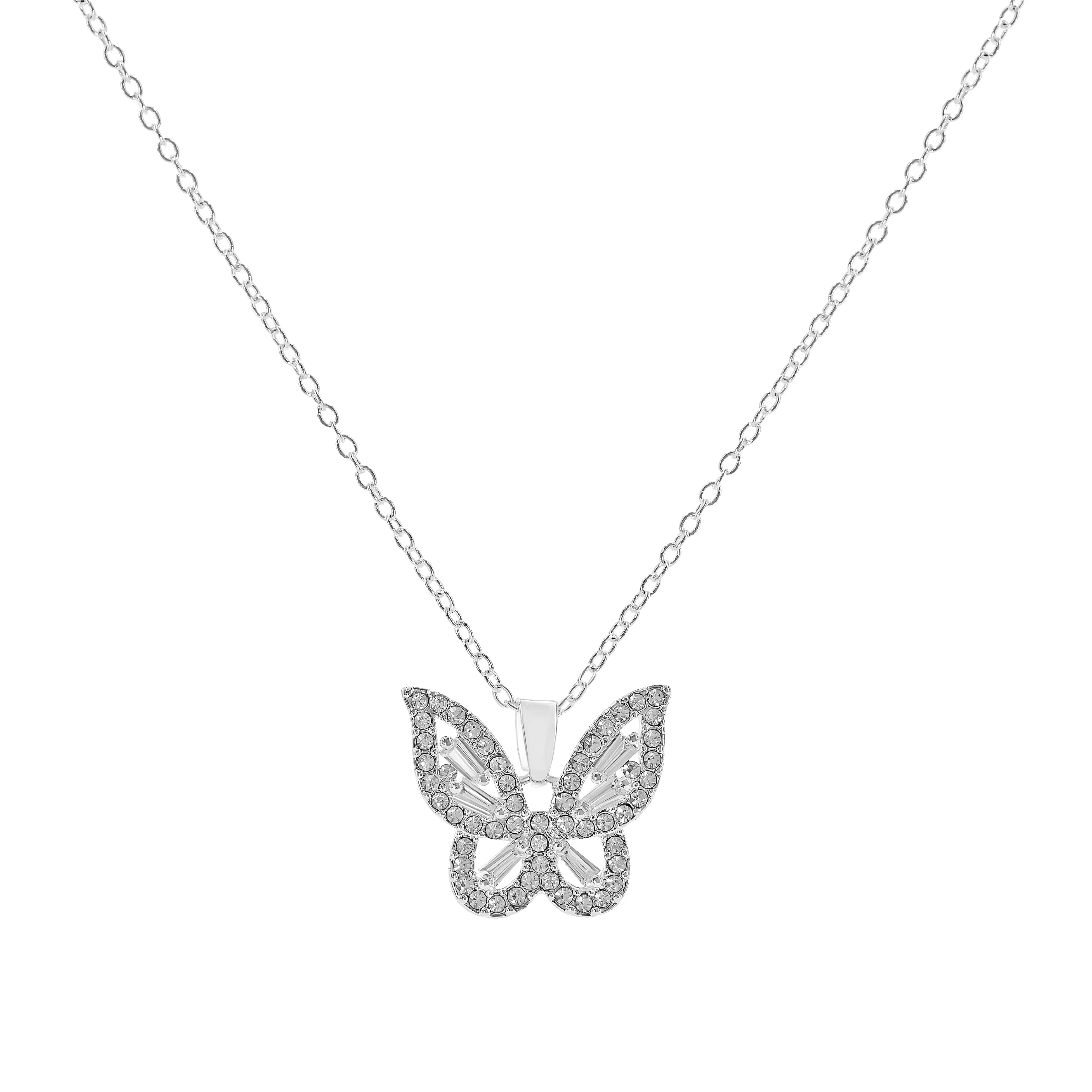 Danecraft Cubic Zirconia Butterfly Pendant Necklace & Earrings Set sold by iTouch Wearables product image thumbnail 3