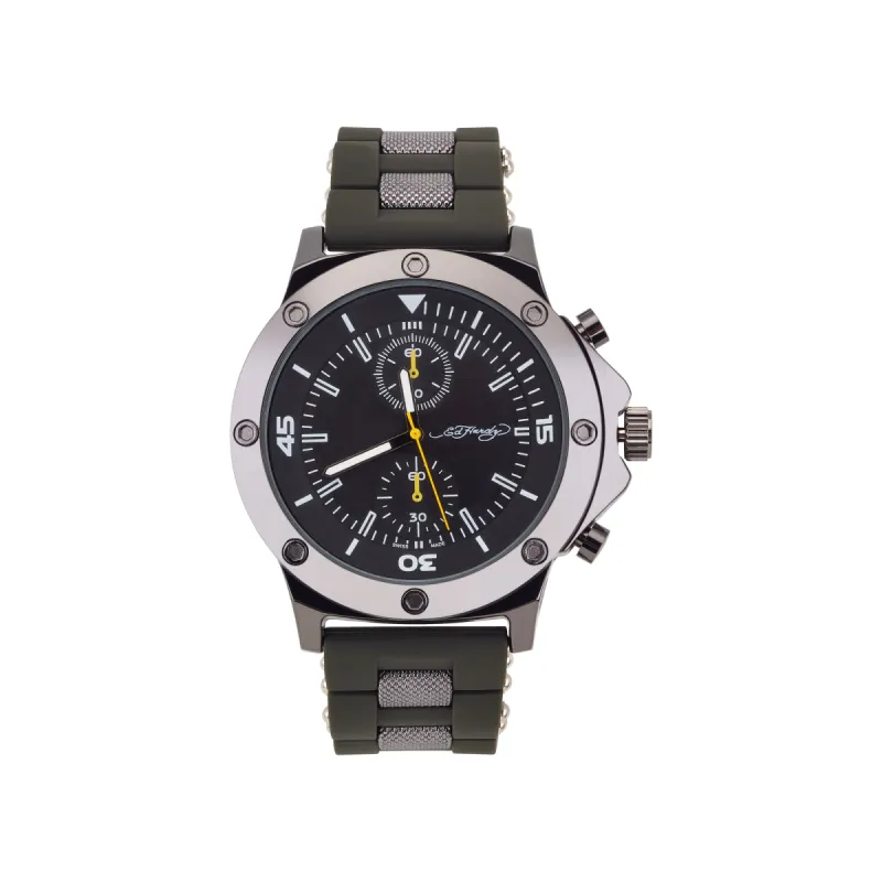 Ed Hardy Men's Olive Silicone Strap Watch 52mm sold by iTouch Wearables