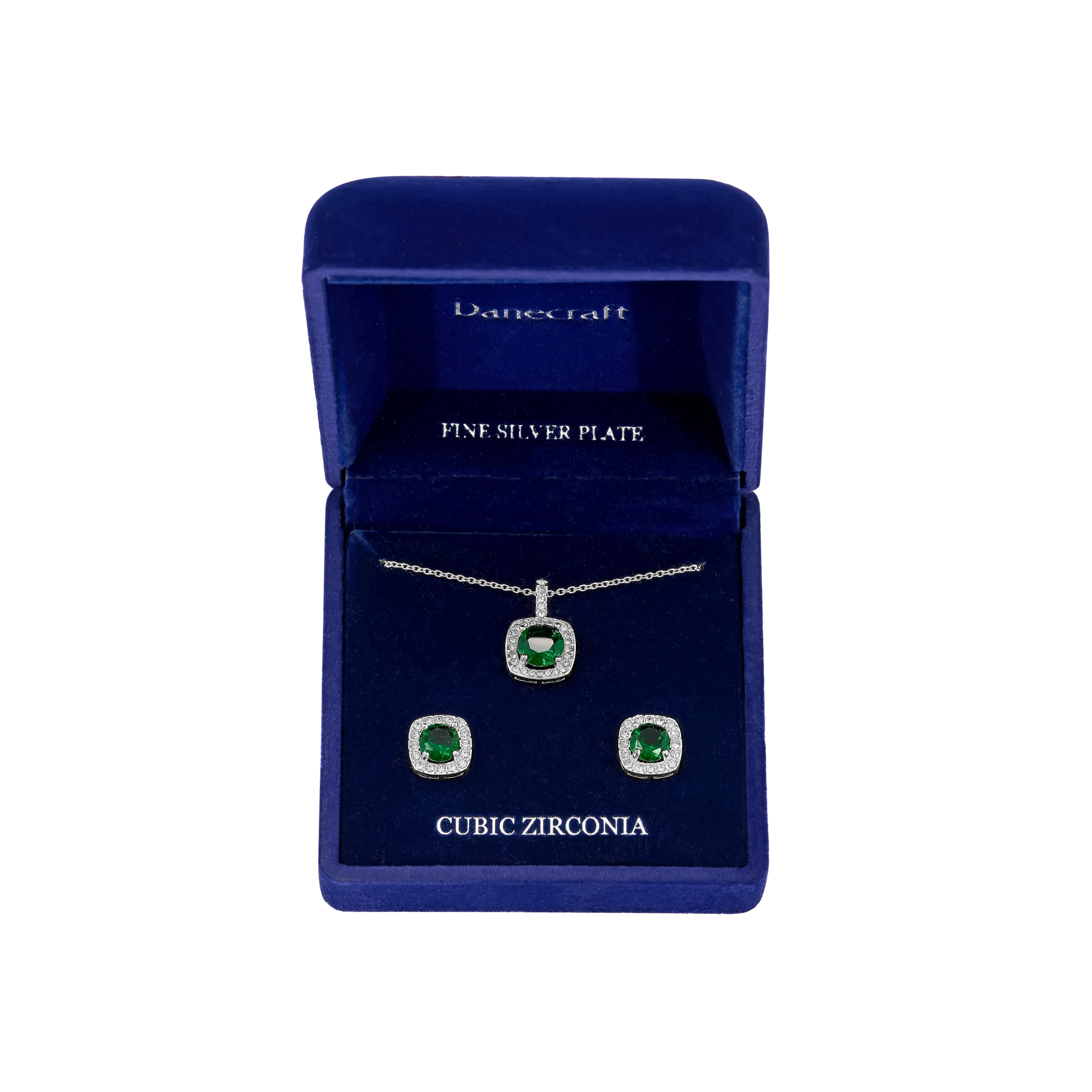 Danecraft Cubic Zirconia Cushoin Cut Pendant Necklace & Earrings Set sold by iTouch Wearables product image thumbnail 2