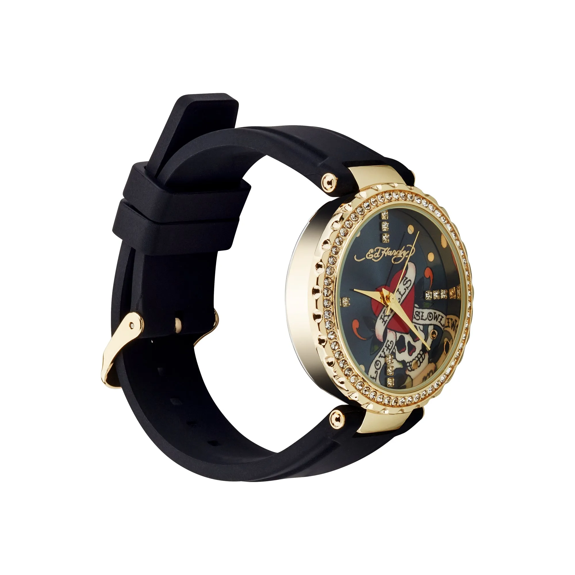 Ed Hardy Ladies Rubber Black/Black Plain Analog Watch sold by iTouch Wearables product image thumbnail 2