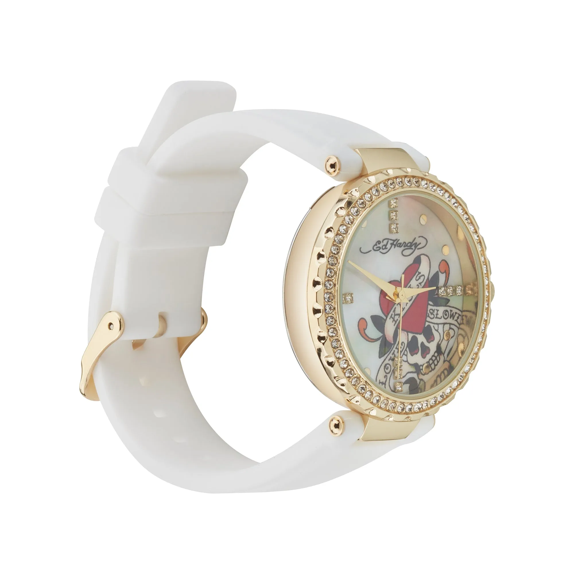 Ed Hardy Ladies Rubber Mop/White Plain Analog Watch sold by iTouch Wearables product image thumbnail 2