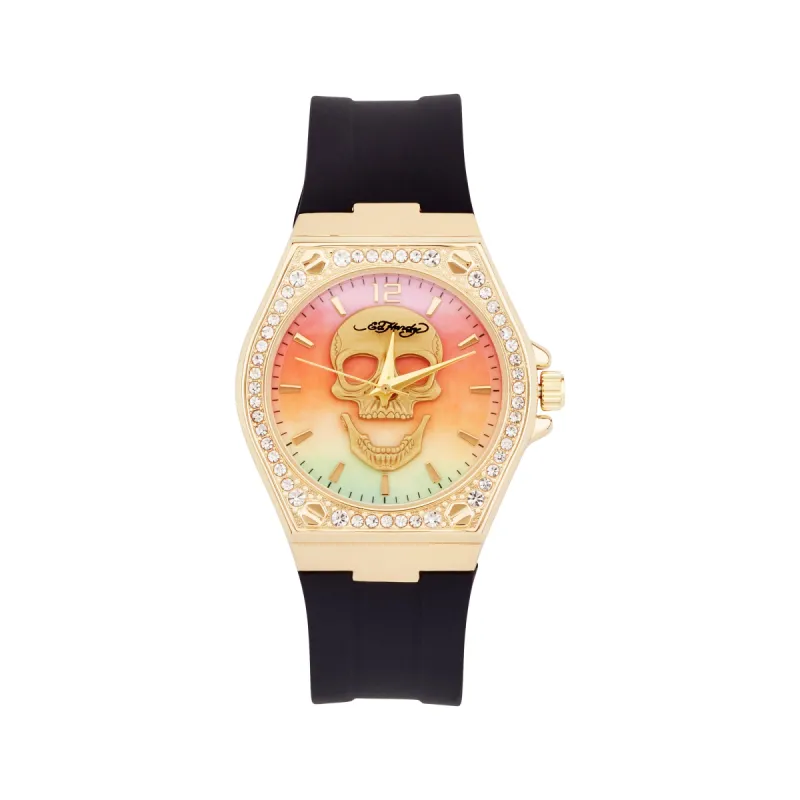 Ed Hardy Ladies Mul(Prt)/Black Plain Watch Analog sold by iTouch Wearables