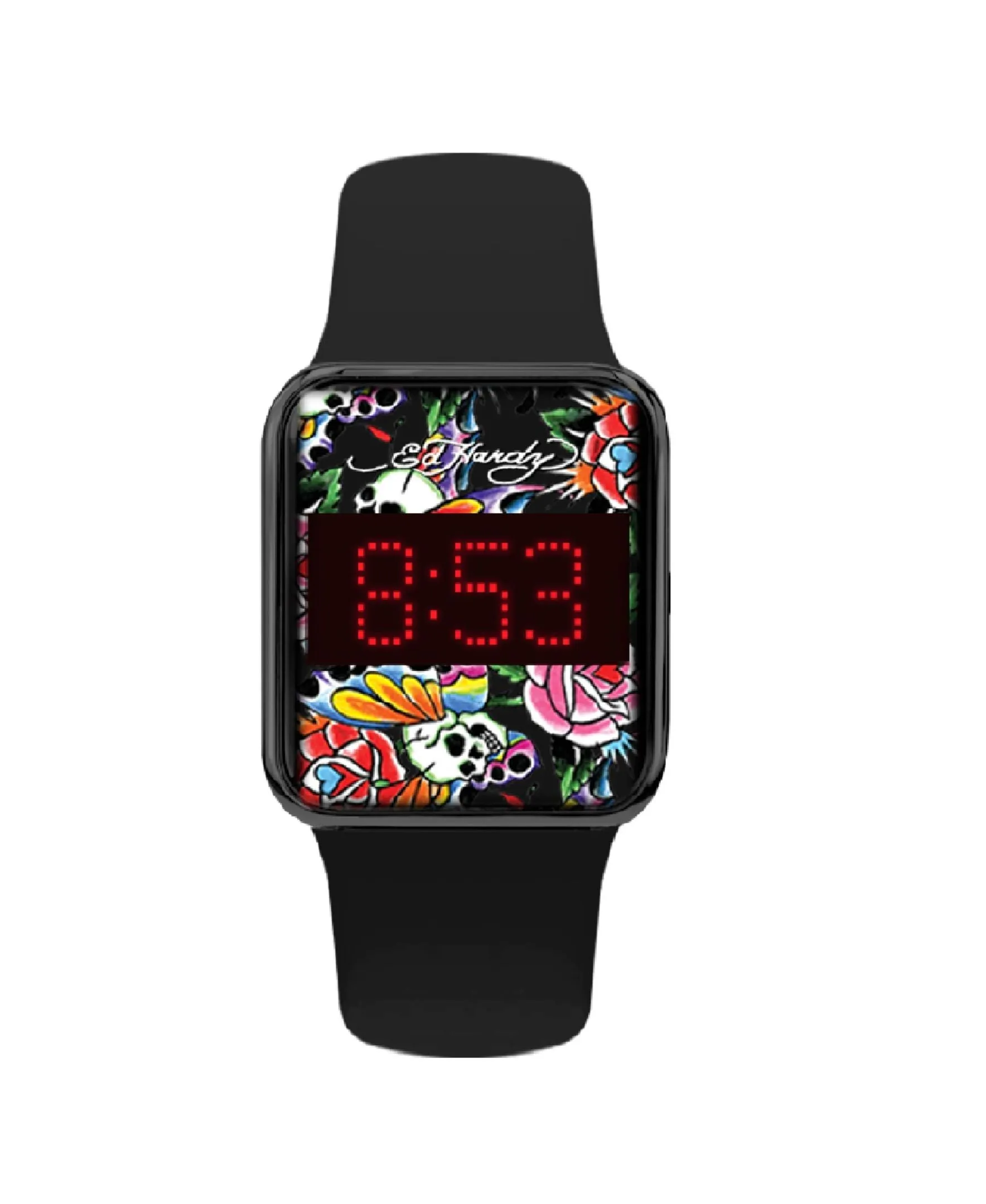 Ed Hardy Men's Matte Black Silicone Strap Watch 45mm sold by iTouch Wearables