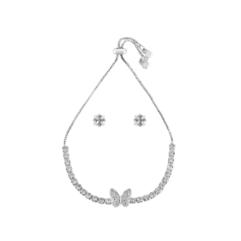 Danecraft Cubic Zirconia Tennis Bracelet & Earrings Set sold by iTouch Wearables