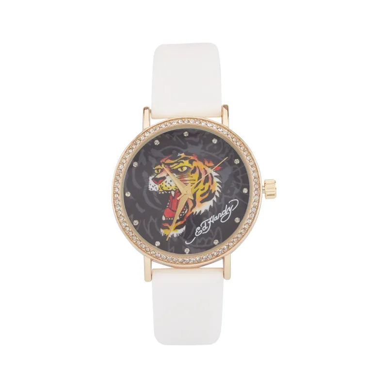 Ed Hardy Ladies Mul(Prt)/White Plain Watch Analog sold by iTouch Wearables