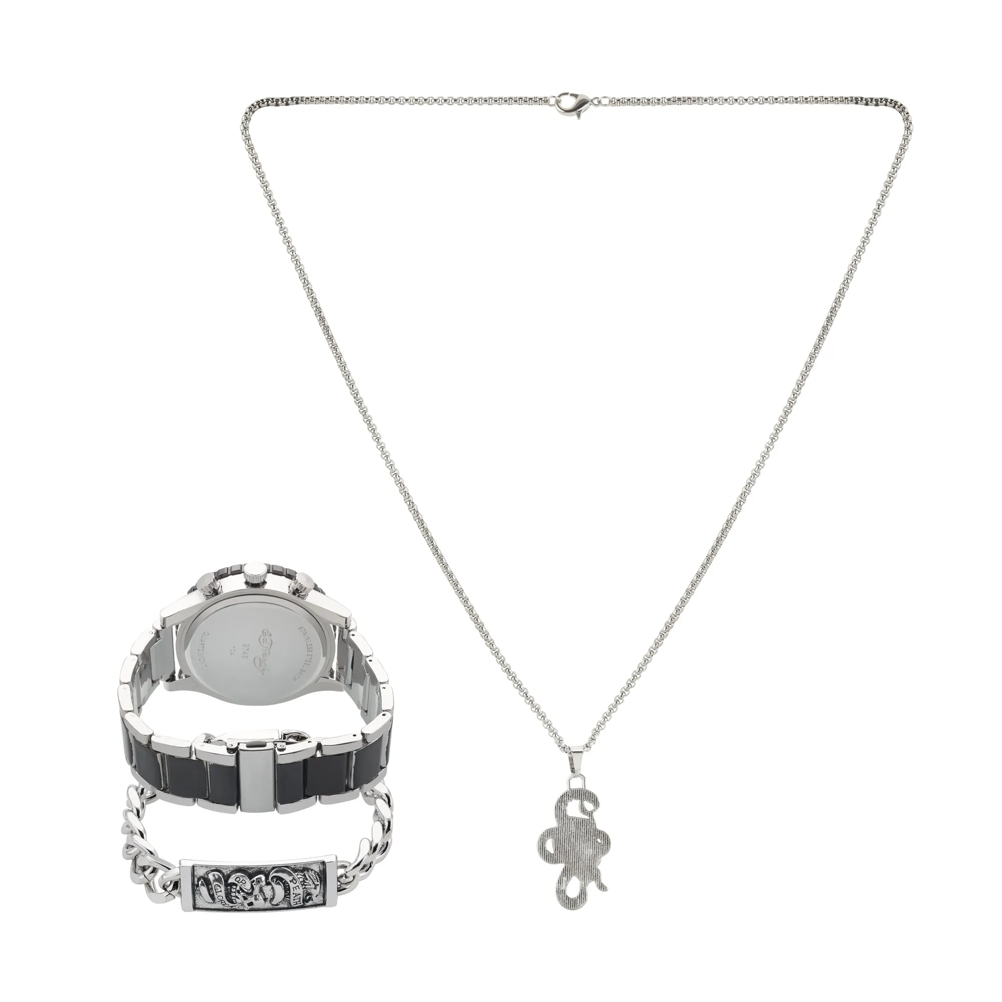 Ed Hardy Men's Two Tone Metal Bracelet Watch 46mm Gift Set sold by iTouch Wearables product image thumbnail 3