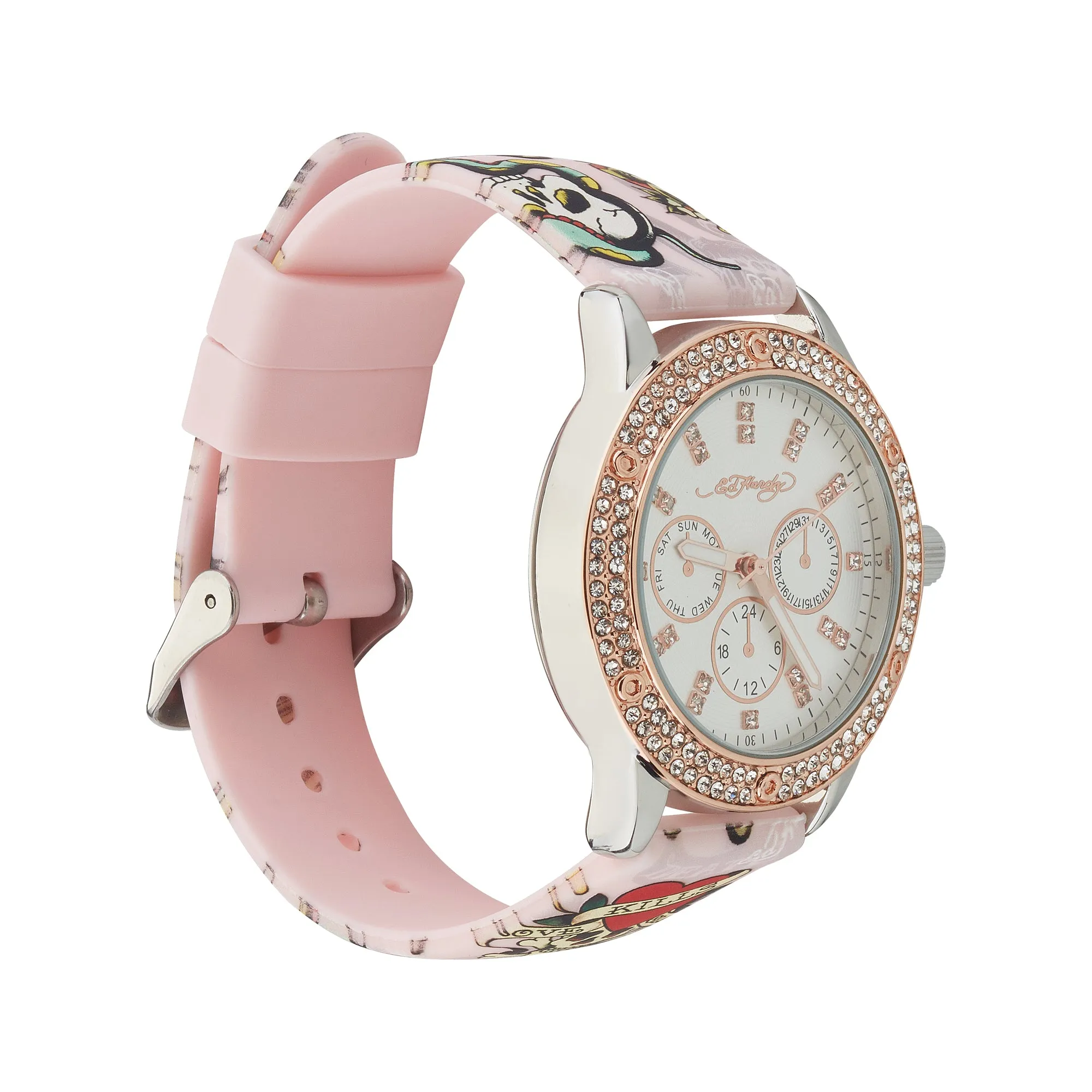 Ed Hardy Ladies Rubber Silv/Multi(Print) Plain Analog Watch sold by iTouch Wearables product image thumbnail 2