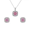 Danecraft Cubic Zirconia Cushoin Cut Pendant Necklace & Earrings Set sold by iTouch Wearables