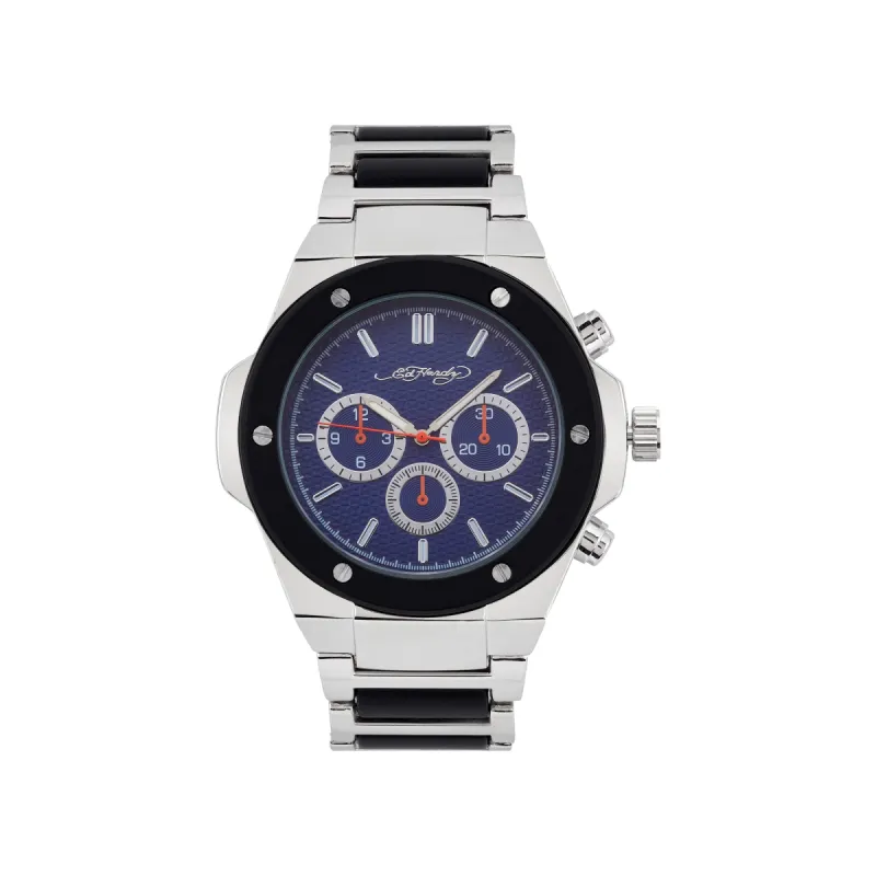 Ed Hardy Men's Brushed Silver Metal Bracelet Watch 52mm sold by iTouch Wearables