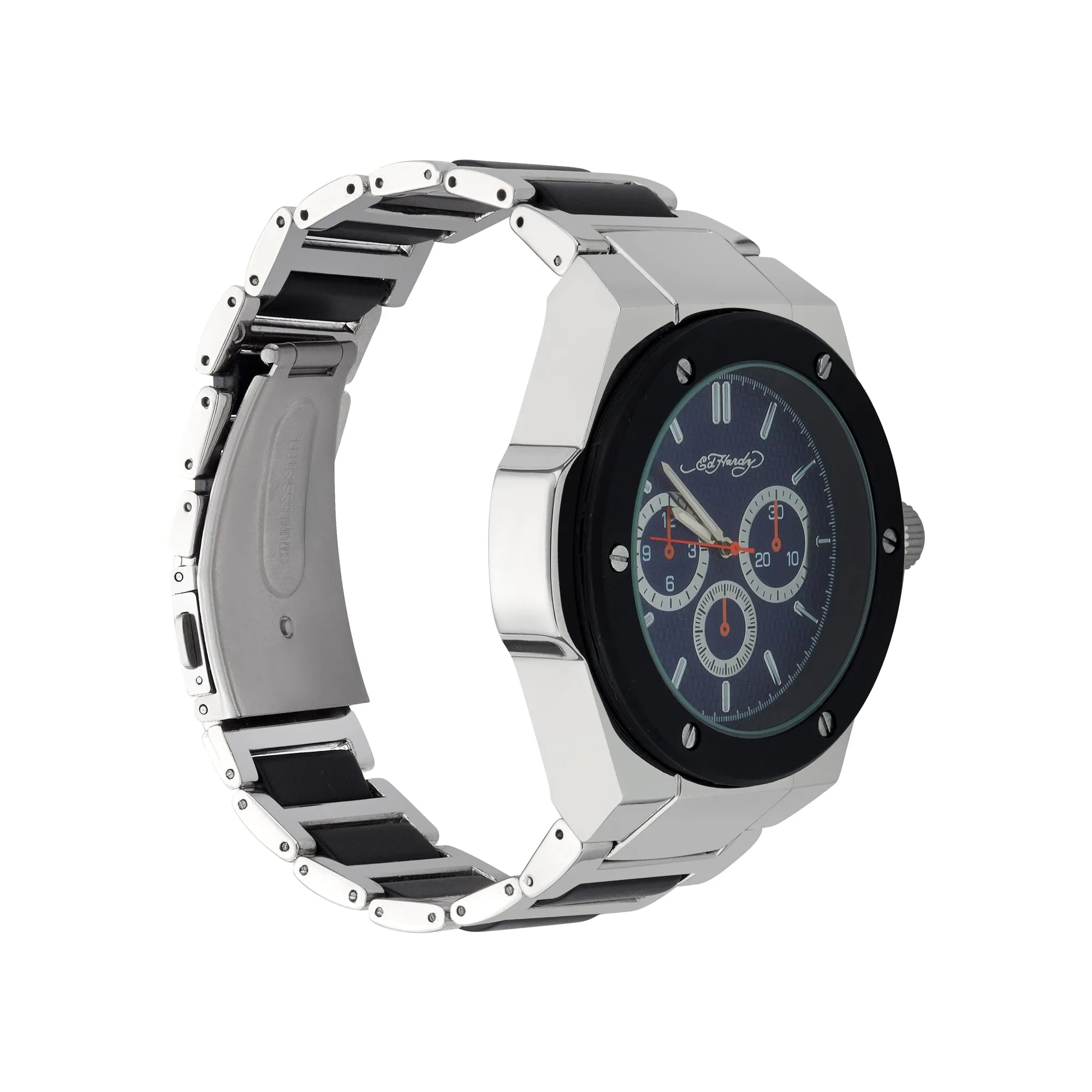 Ed Hardy Men's Brushed Silver Metal Bracelet Watch 52mm sold by iTouch Wearables product image thumbnail 2