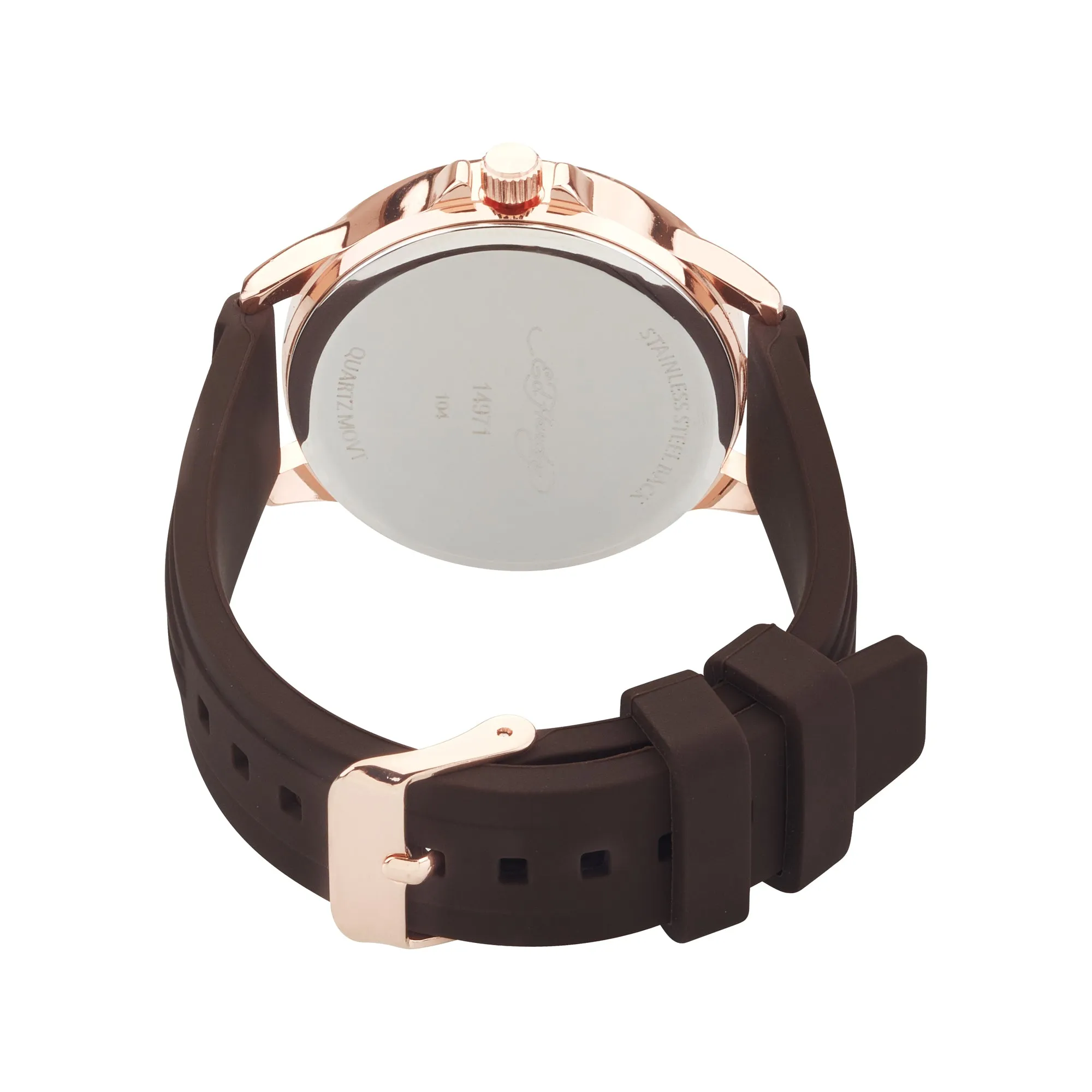 Ed Hardy Ladies Rubber Brown/Brown Plain Analog Watch sold by iTouch Wearables product image thumbnail 3