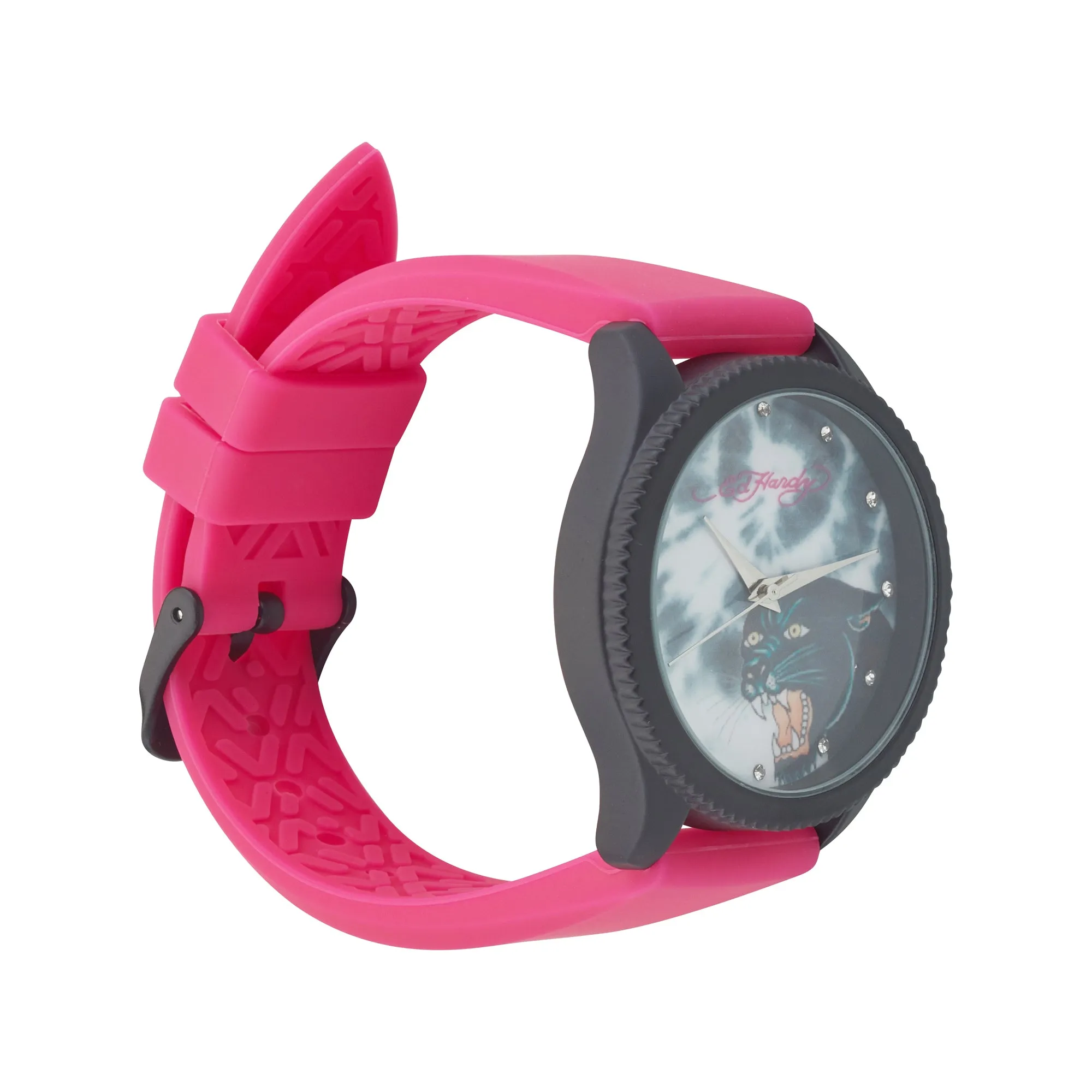 Ed Hardy Ladies Rubber Mul(Print)/Fushia Plain Analog Watch sold by iTouch Wearables product image thumbnail 2