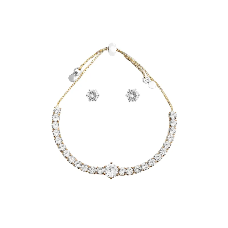 Danecraft Cubic Zirconia Tennis Bracelet & Earrings Set sold by iTouch Wearables