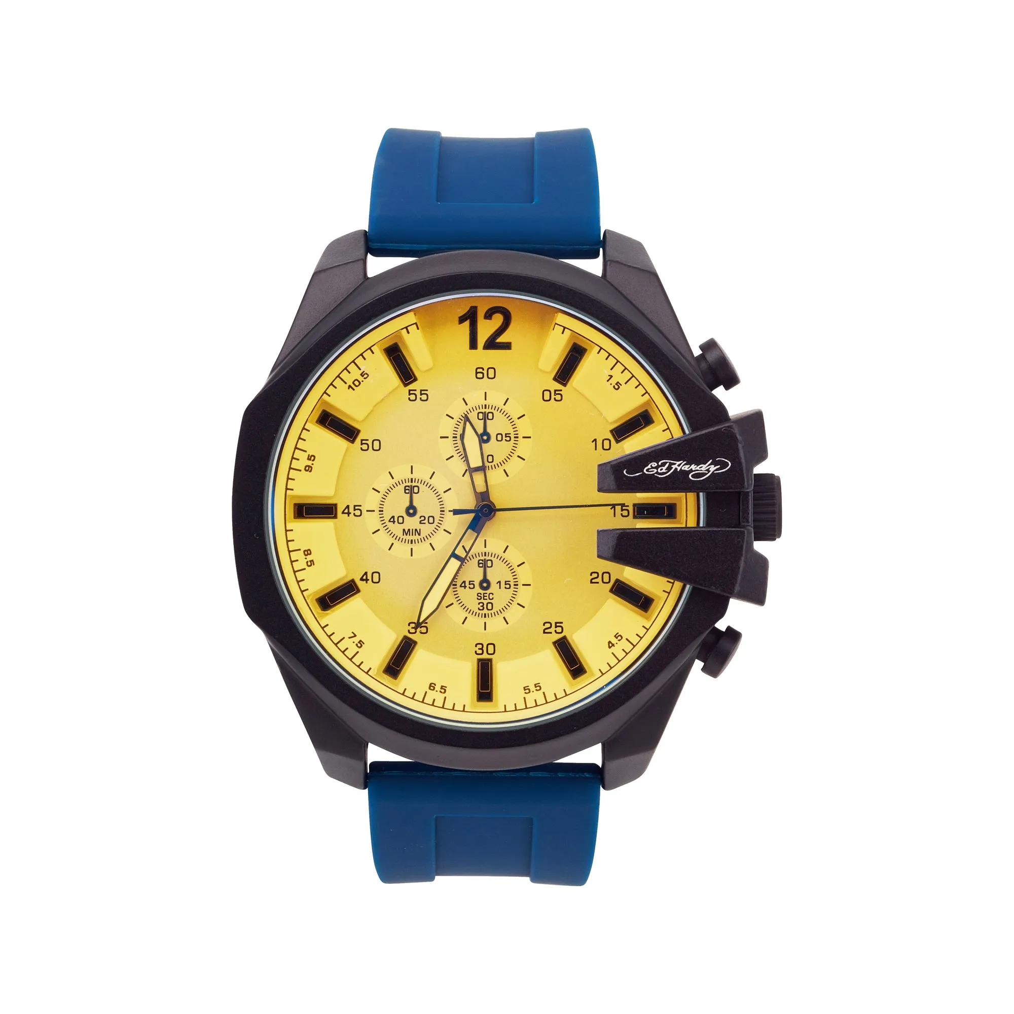 Ed Hardy Men's Navy Silicone Strap Watch 53mm sold by iTouch Wearables