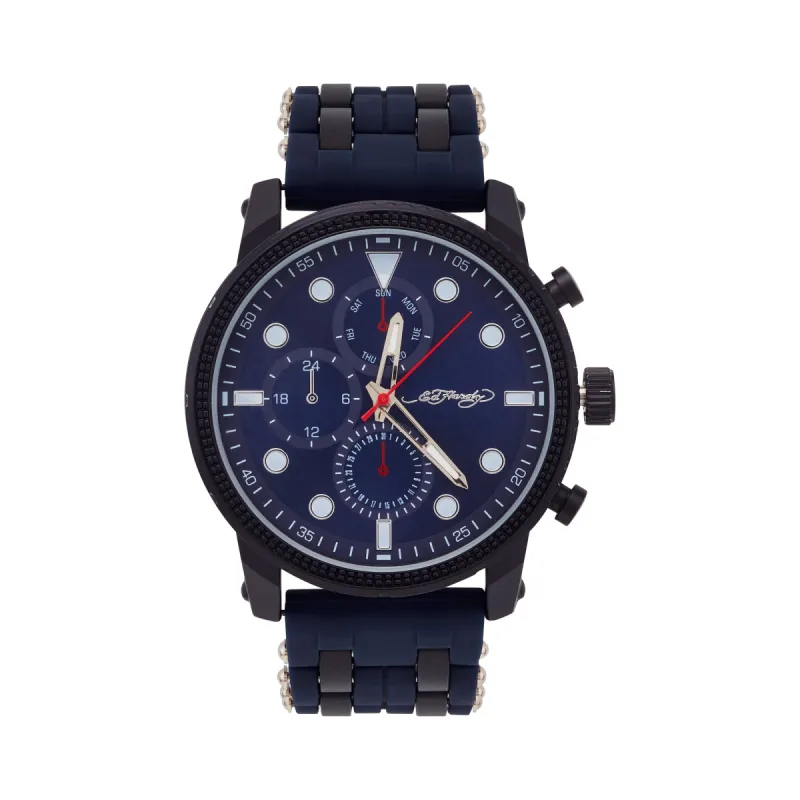 Ed Hardy Men's Navy Silicone Strap Watch 48mm sold by iTouch Wearables