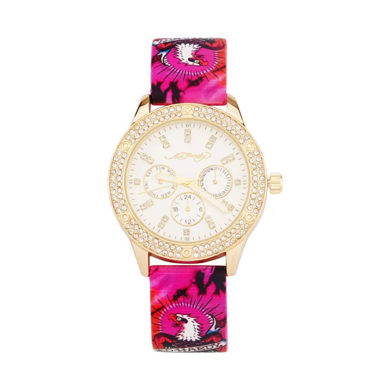 Ed Hardy Ladies Rubber Silv/Multi(Print) Plain Analog Watch sold by iTouch Wearables