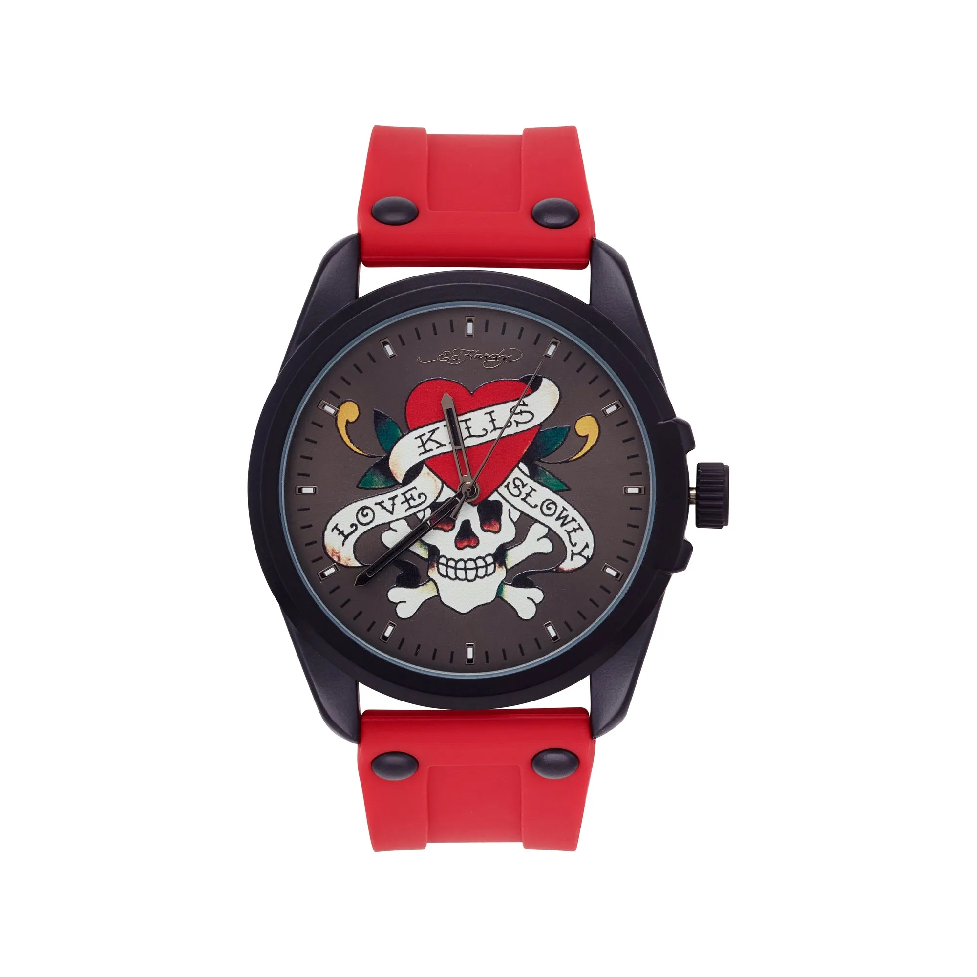 Ed Hardy Men's Matte Red Silicone Strap Watch 46mm sold by iTouch Wearables