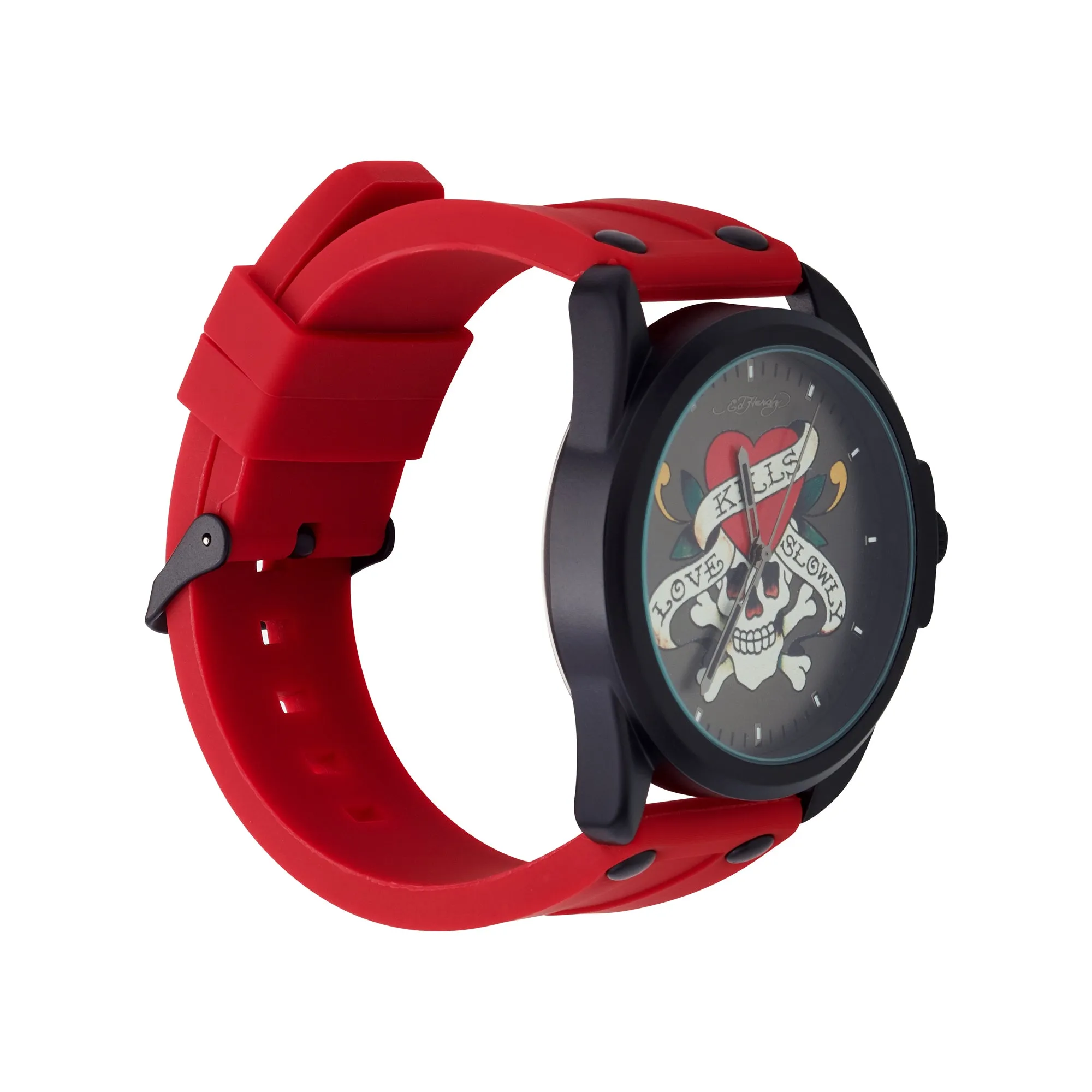 Ed Hardy Men's Matte Red Silicone Strap Watch 46mm sold by iTouch Wearables product image thumbnail 2