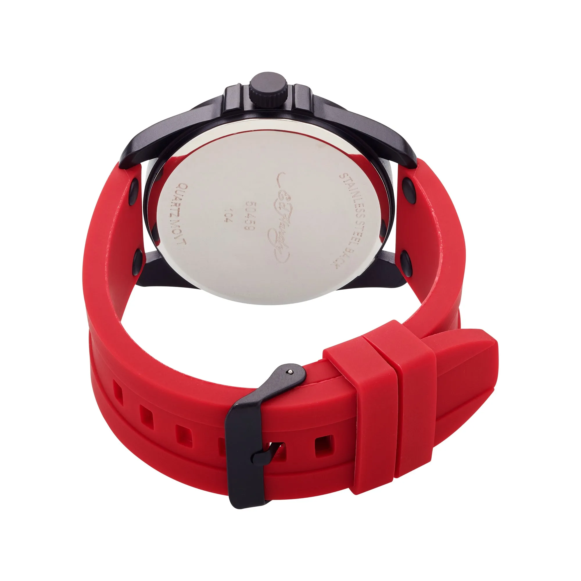 Ed Hardy Men's Matte Red Silicone Strap Watch 46mm sold by iTouch Wearables product image thumbnail 3
