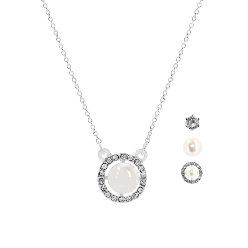 Danecraft Imitation Pearl Pendant Necklace & Earrings Set sold by iTouch Wearables