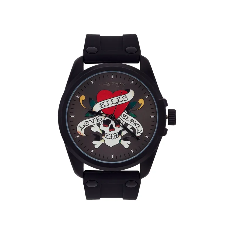 Ed Hardy Men's Matte Black Silicone Strap Watch 46mm sold by iTouch Wearables