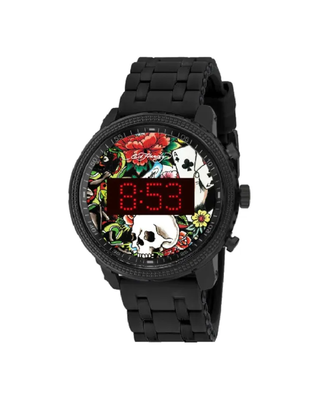 Ed Hardy Men's Black Silicone Strap Watch 48mm sold by iTouch Wearables