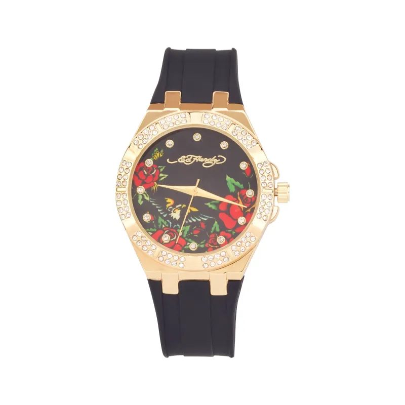 Ed Hardy Ladies Black/Black Plain Watch Analog sold by iTouch Wearables