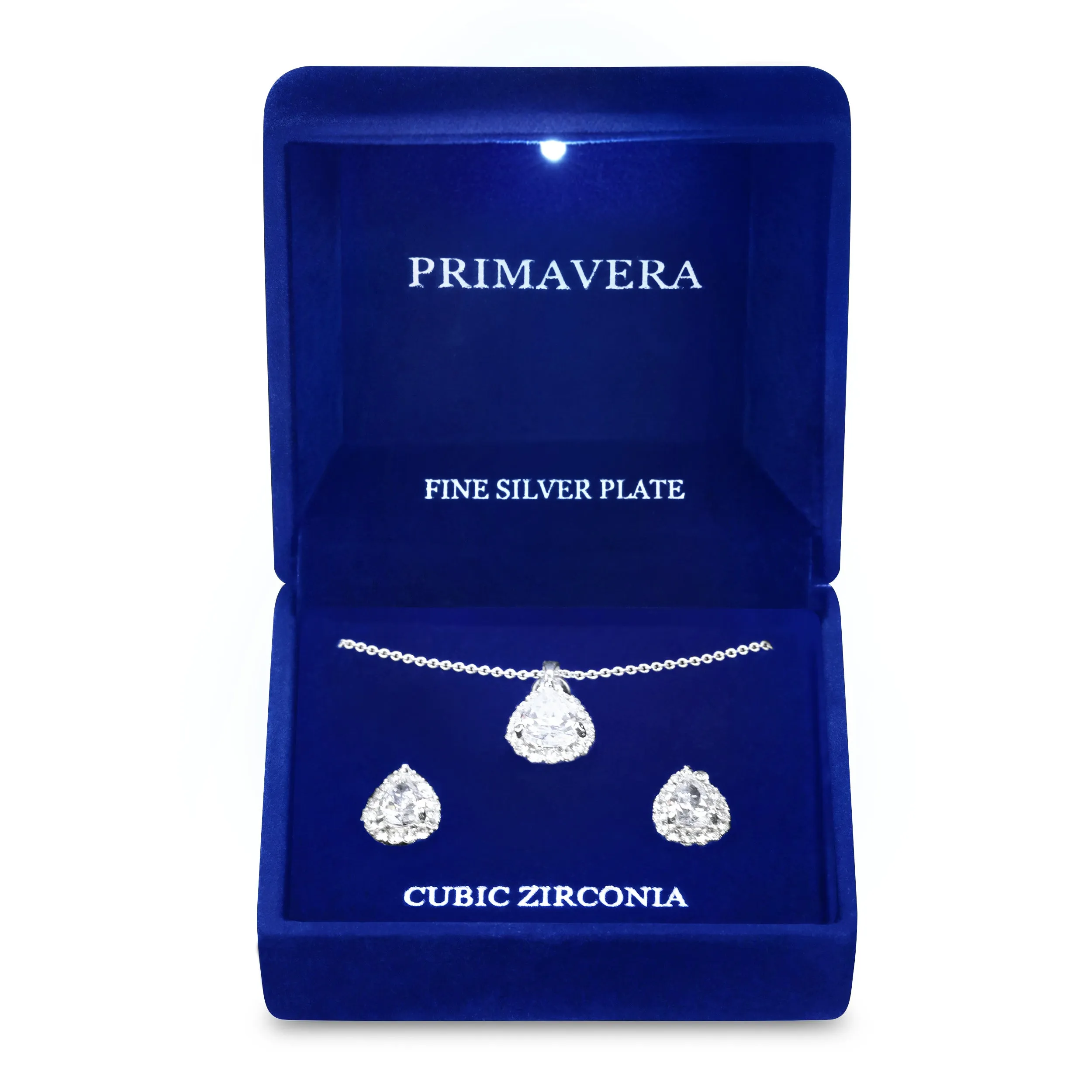 Danecraft Cubic Zirconia Teardrop Pendant Necklace & Earrings Set sold by iTouch Wearables product image thumbnail 2