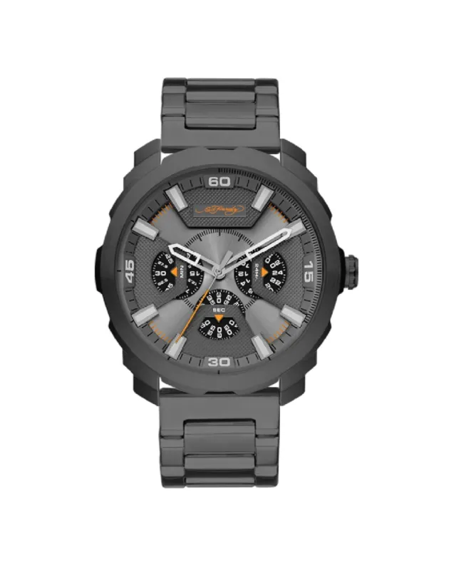 Ed Hardy Men's Brushed Gunmetal Metal Bracelet Watch 46mm sold by iTouch Wearables