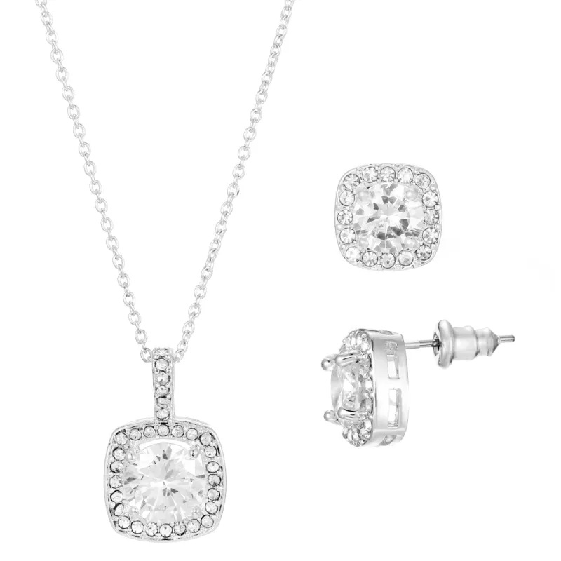 Danecraft Cubic Zirconia Pendant Necklace & Earrings Set sold by iTouch Wearables
