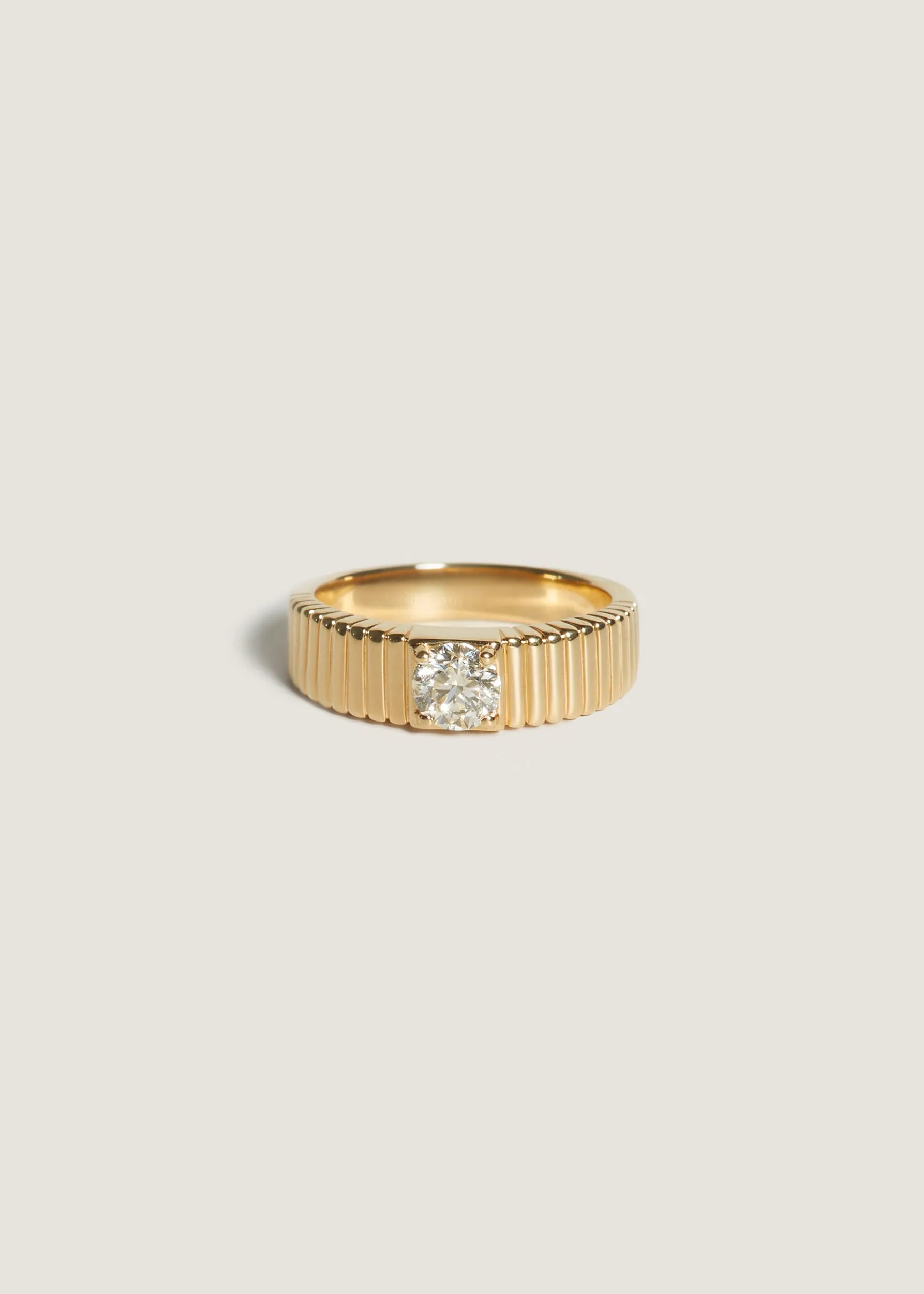 Solis Ribbed Ring Round Diamond 0.5 Carat sold by Kinn
