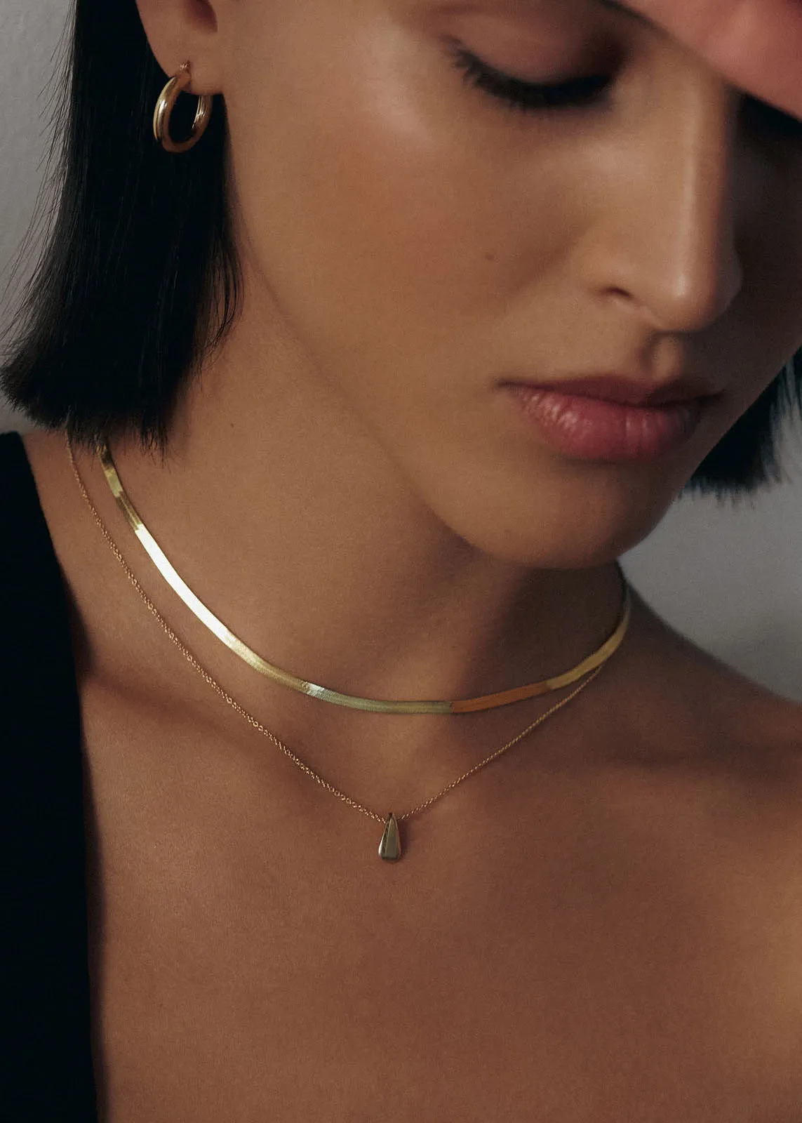 Carter Herringbone & Teardrop Necklace Stack sold by Kinn product image thumbnail 2