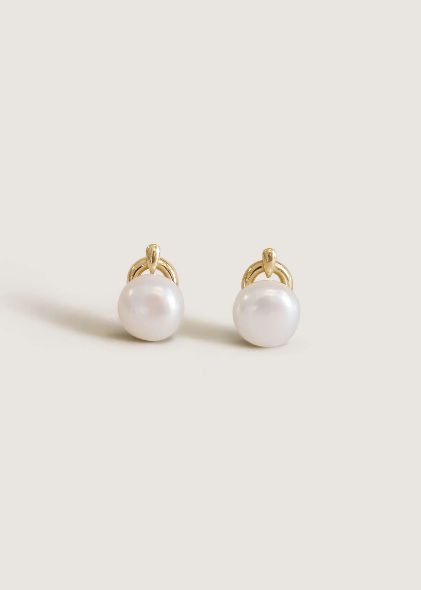 Rose Pearl Earrings Gold sold by Kinn
