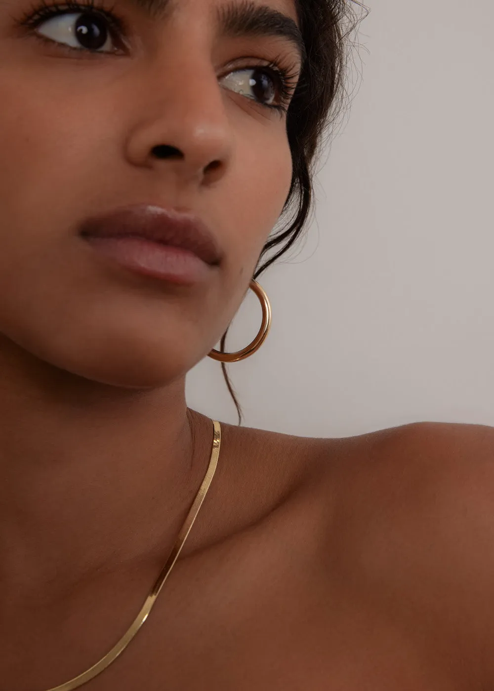 Carter Herringbone & Classic Hoop Earrings Large Stack sold by Kinn product image thumbnail 2
