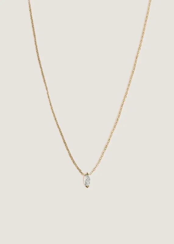 Solitaire Marquise Diamond Necklace sold by Kinn