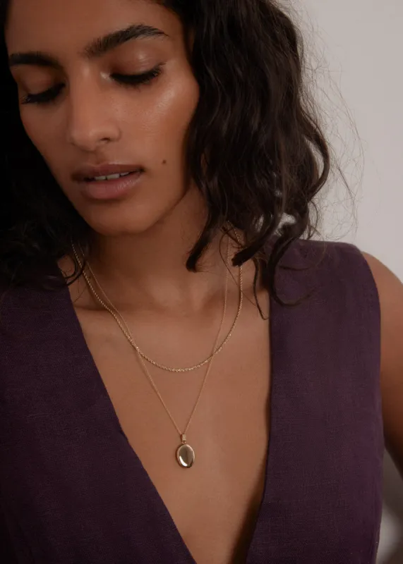 Petite Rope & Maison Oval Locket Necklace Stack sold by Kinn