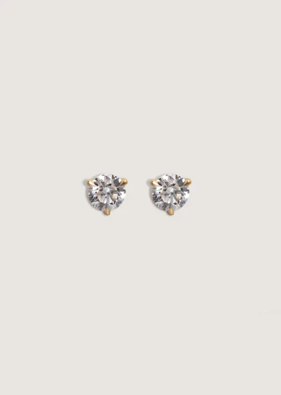 June Round Stud Earrings Diamond sold by Kinn