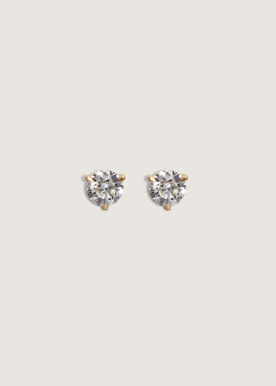 June Round Stud Earrings Diamond sold by Kinn
