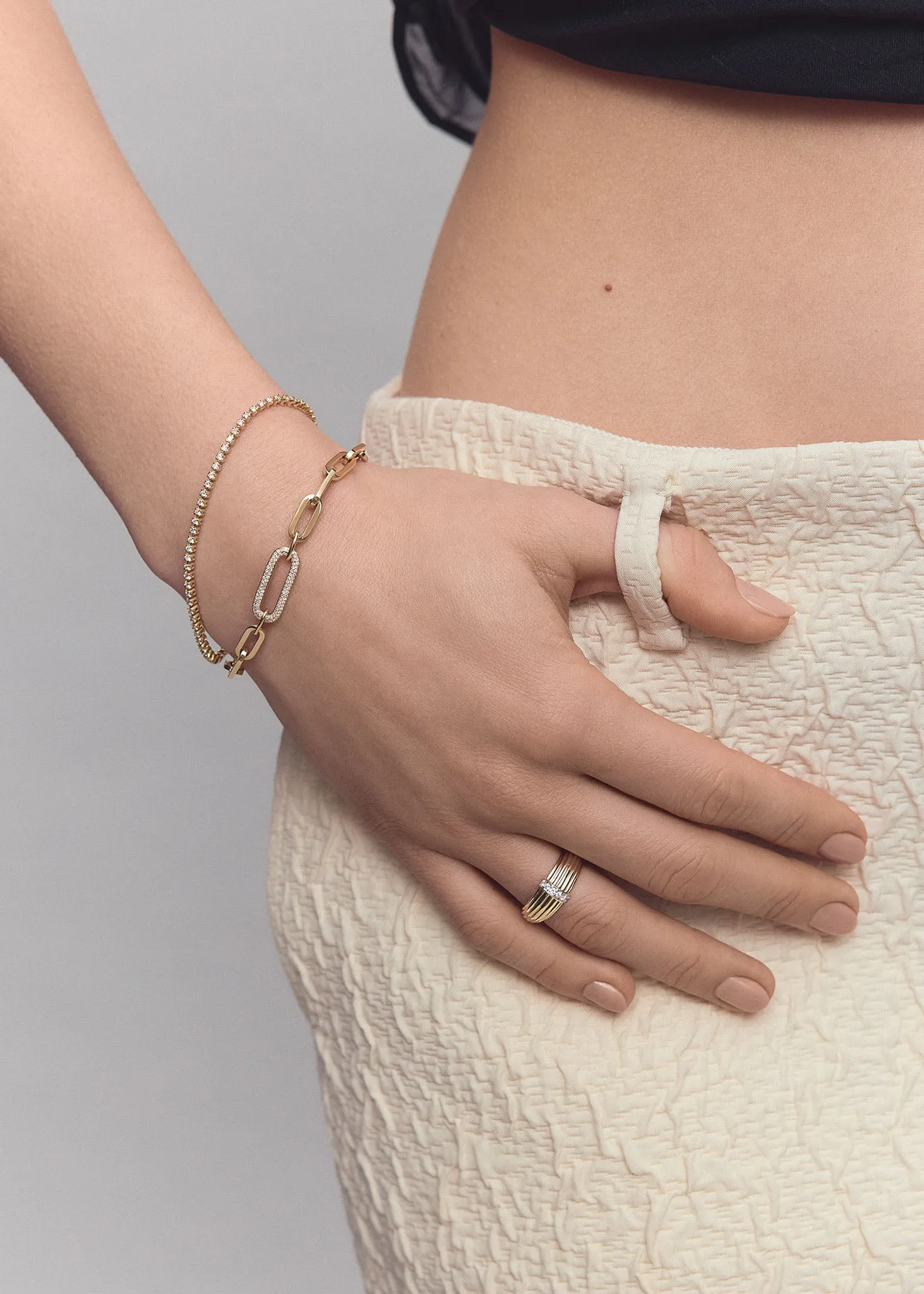 Pavé Ribbed Dome Ring Diamond sold by Kinn product image thumbnail 2