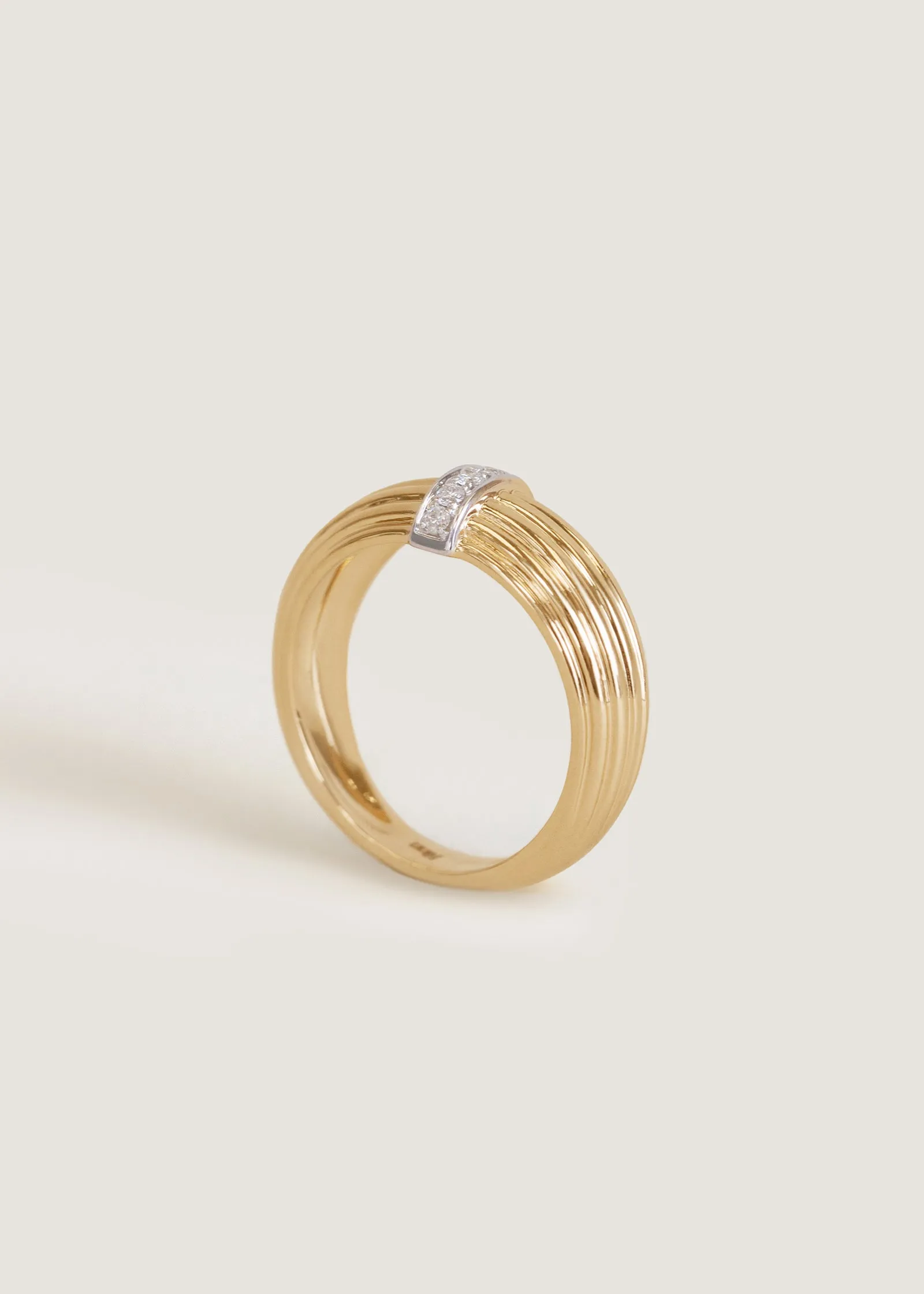 Pavé Ribbed Dome Ring Diamond sold by Kinn product image thumbnail 3