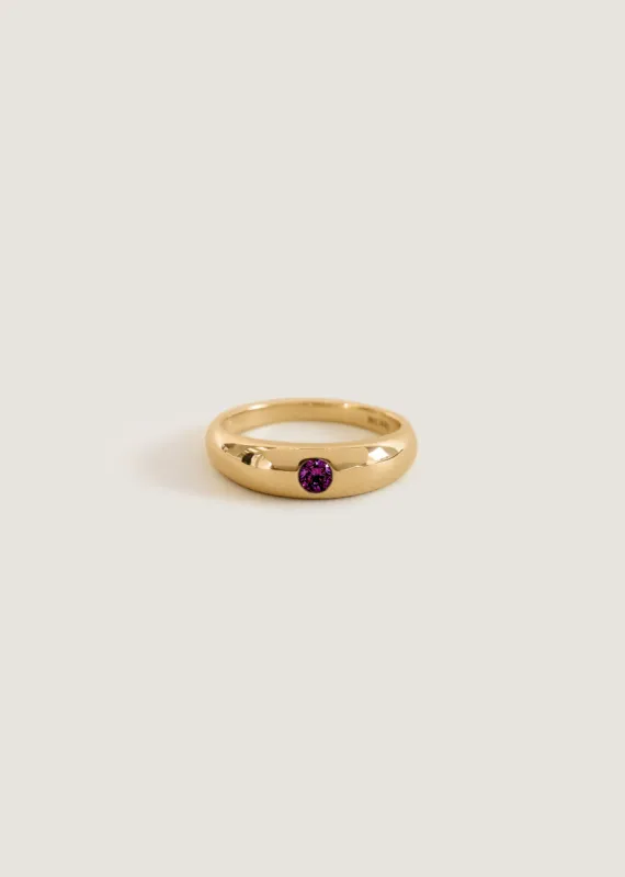 Amelia February Birthstone Dome Ring Amethyst sold by Kinn