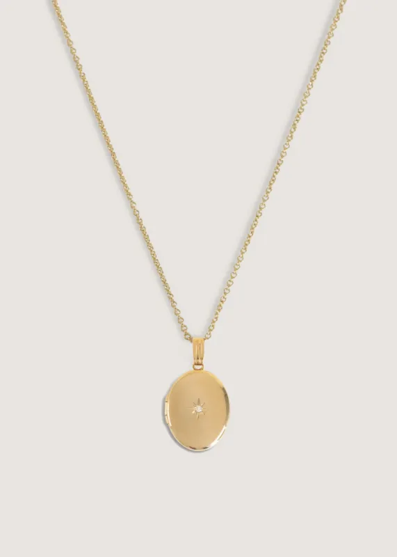 Maison Oval Locket Necklace Diamond sold by Kinn